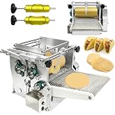 Electric Tortilla Maker, 2 Mold(4INCH+6INCH) Tortilla Maker Machine with Non-Stick Coating, 1.5MM-5.5MM Adjustable Thick Chapatti Quesadilla Machine for Pizzas Sopes Roti Pita Tortilla,Gold