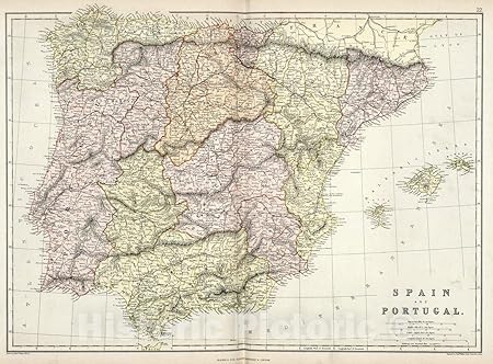 Amazon Co Jp 歴史的な地図 世界アトラス地図 スペイン ポルトガル 18 V2 60in X 44in 6044 Rmsy1 Generic