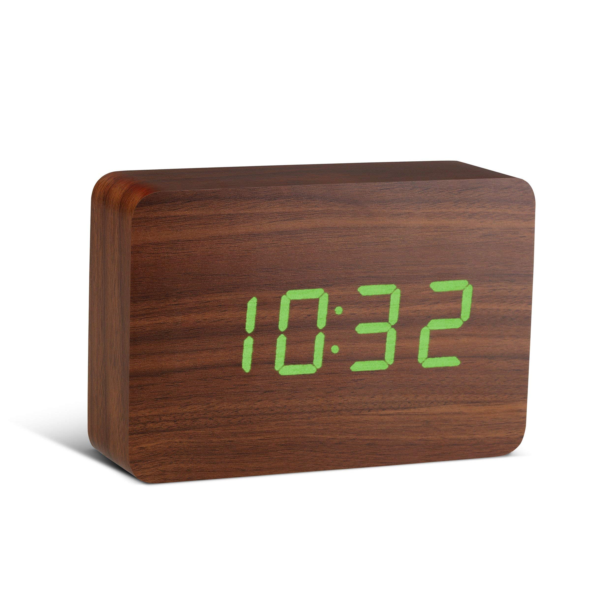 Gingko Design Alarm Clock, Wood, Brown, One size,GK15G8