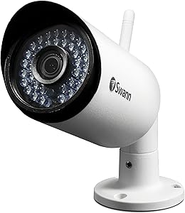 Swann 1080P Expansion Bullet Camera Built-in Microphone & WiFi, Night Vision, White (SWNVW-485CAM-US), 8.5" X 8" X 4.2"