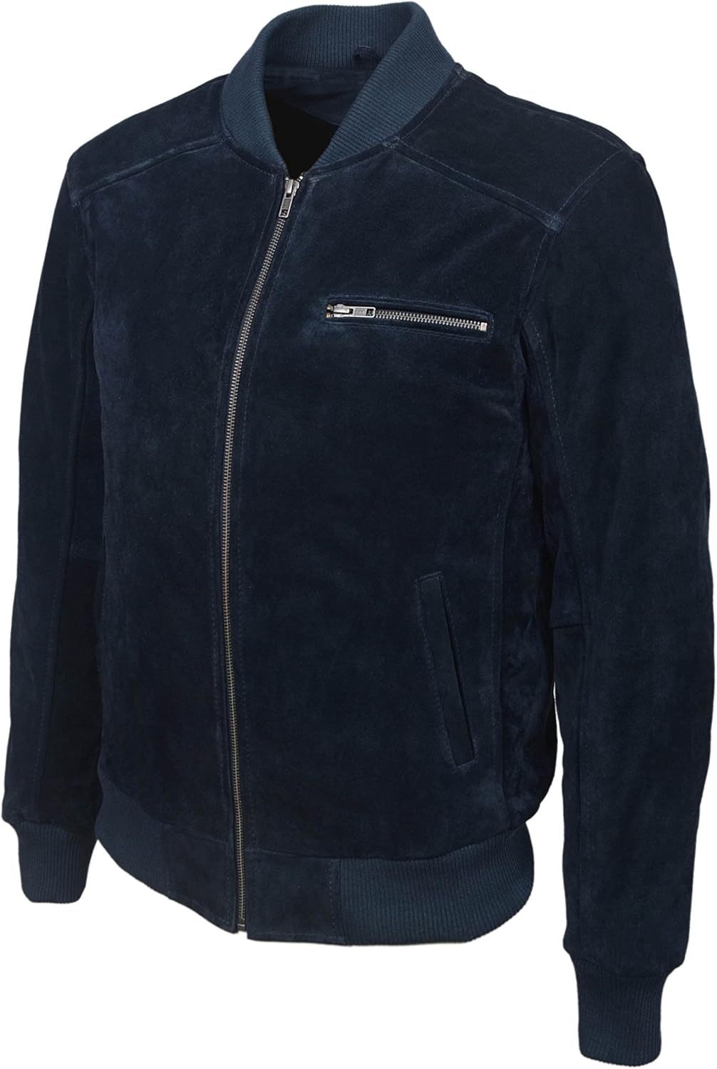 light blue suede biker jacket