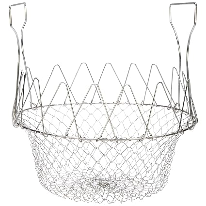 Absales Chef Basket 12 in 1 Kitchen Tool for Cook, Deep Fry, Boiling Solid Steel Delux