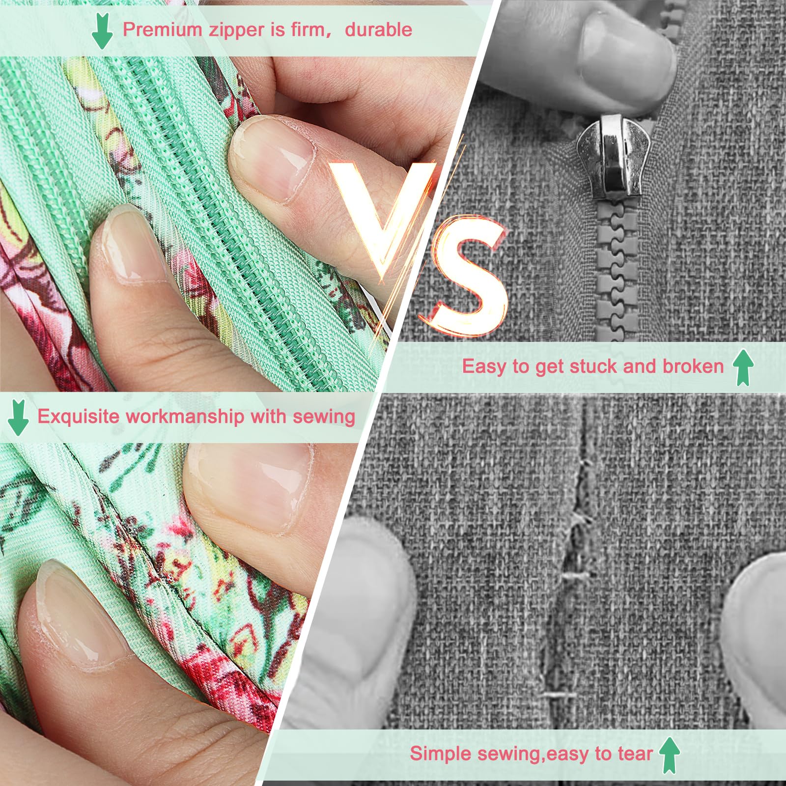 Katech Knitting Needles Case Empty Zipper Bags Organizer Portable Travel Crochet Hooks Storage Bag with Web Pocket and Holder Slots for Carrying Various Crochet Needles and Knitting Accessories