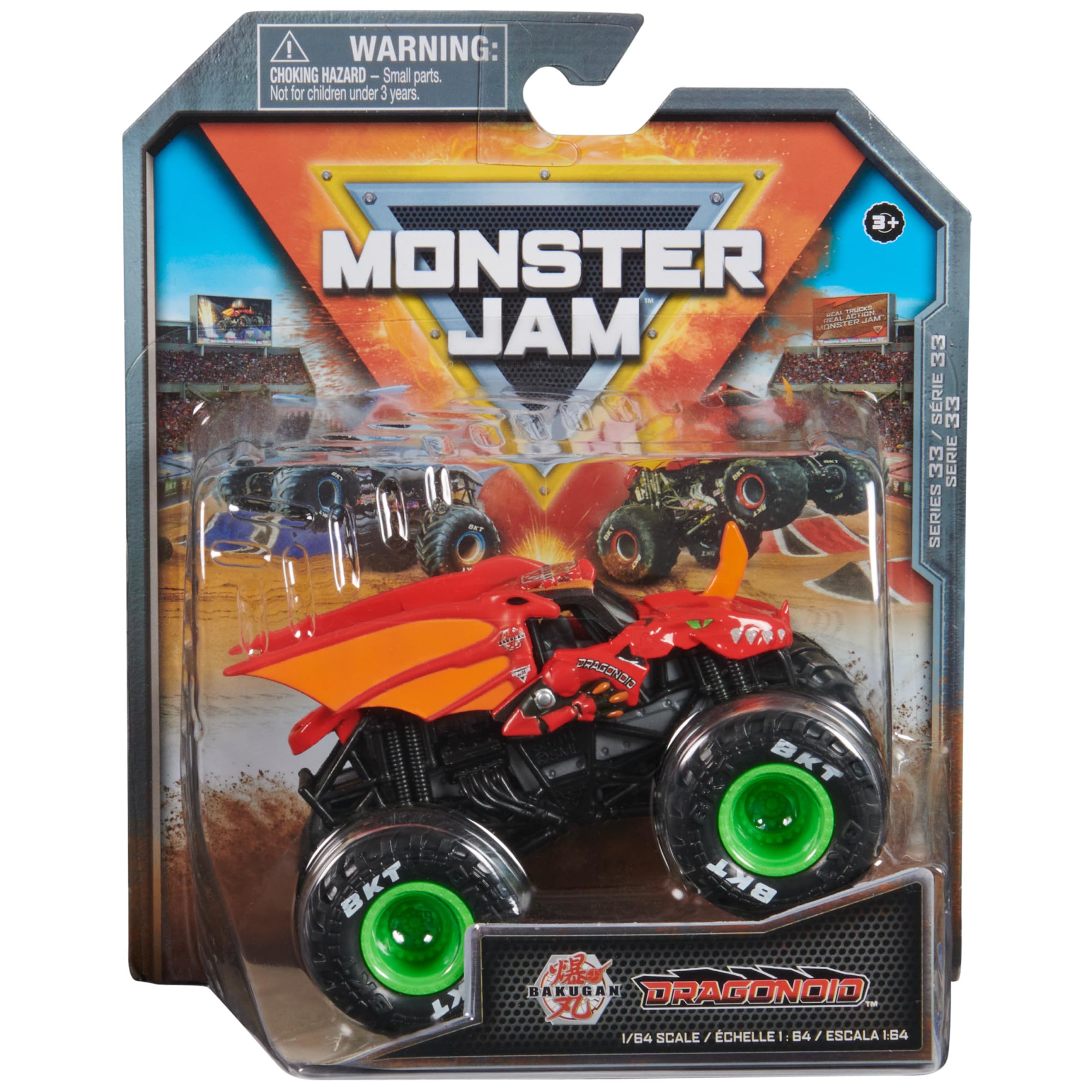 Monster Jam, Official Bakugan Dragonoid Monster Truck, Die-Cast Vehicle, 1:64 Scale, Kids Toys for Boys Ages 3 and up