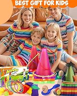 Eocolz 49PCS Carnival Game Set LED Cones Ring Toss Bean Bags Kids Outdoor view 6