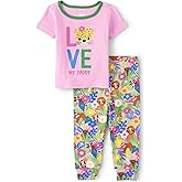 The Children's Place baby-girls And Toddler Snug Fit 100% Cotton Short Sleeve Top and Pants 2 Piece Pajama Set