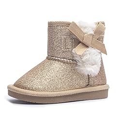 KRABOR Toddlers/Little Girls Boots,Glitter Warm