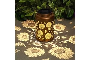 OUDDY MODE Christmas Sunflower Gifts for Women, Mom, Sunflower Solar Lanterns Outdoor Waterproof, Metal Hanging Solar Lights Outdoor Christmas Decorations for Patio Porch Yard Backyard Garden Decor