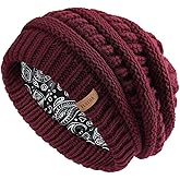 FURTALK Winter Beanie Hat for Women Satin Lined Cable Knit Chunky Slouchy Beanies Skull Warm Cap