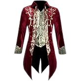 AIBEIX Mens Steampunk Medieval Jacket Gothic Victorian Frock Coat Uniform