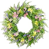 Puleo International 30" Artificial Dogwood & Lavender Floral Spring Wreath