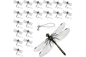 20pcs Dragon Fly Hat Clip, Artificial Dragon Fly Clips Repelling Supplies for Bugs, Realistic Simulated Dragonfly Keychain At
