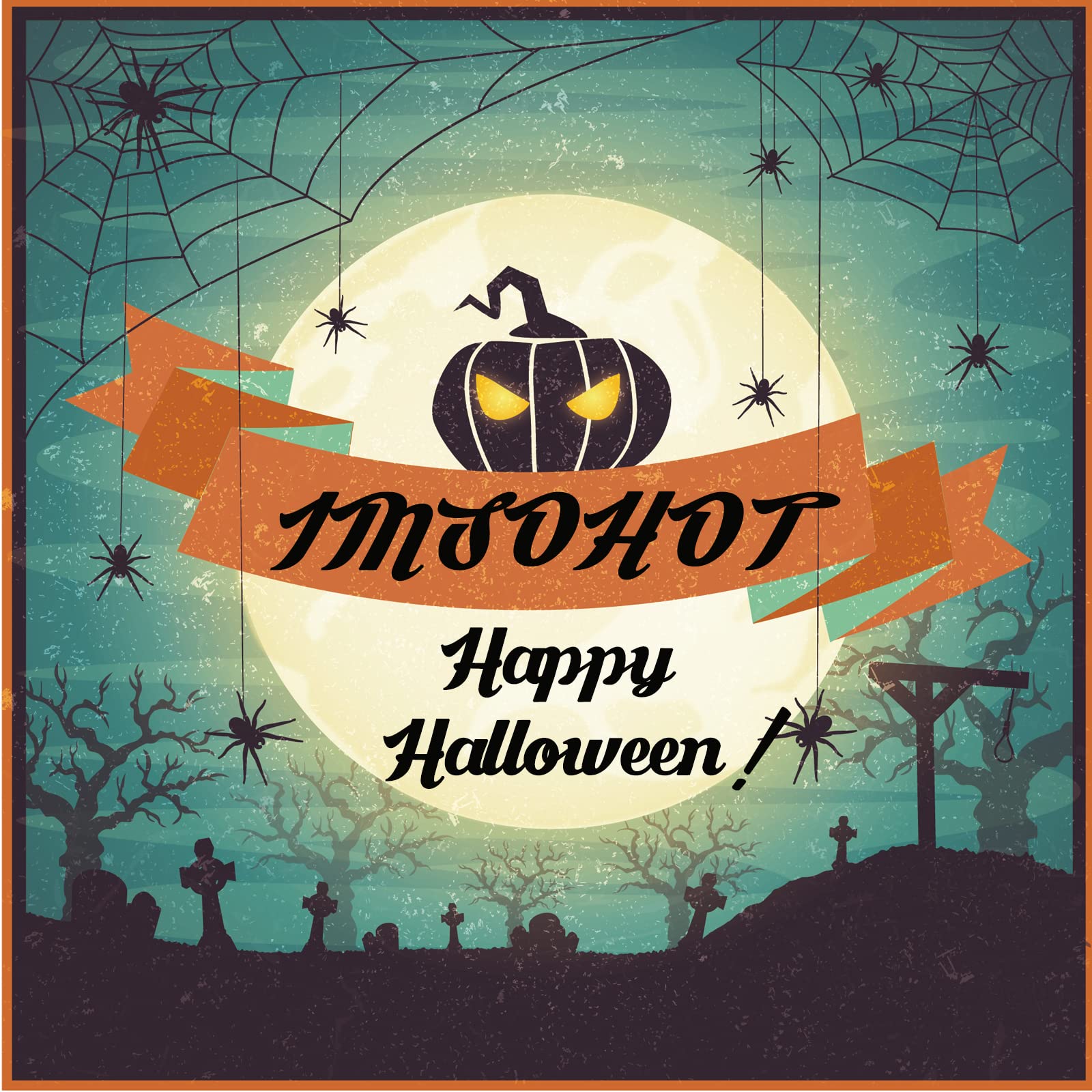 IMSOHOT Halloween Press on Nails Almond Medium Fake Nails Black Pink Purple Glue on Nails Full Cover Glossy Artificial False Nails with Ghost Designs Cute Stick on Acrylic Nail for Women Girls - Image 7