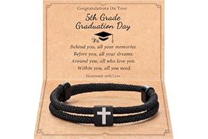 Shonyin Cross Bracelet for Him Boys - 5th 8th Grad Kindergarten Preschool College High School Graduation Gifts for Him Boy