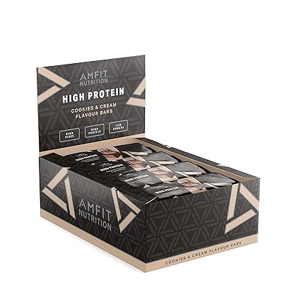 Amazon-Marke: Amfit Nutrition Protein-Riegel mit Cookie-Sahnegeschmack 12er Pack (12 x 60g)