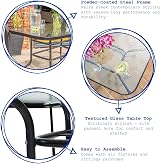 Harbour Housewares Square Glass Top Garden Table 90x90cm Parasol Hole view 4