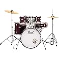Pearl Roadshow Drum Set 5-Piece Complete Kit with Cymbals and Stands, Red Wine (RS505C/C91)