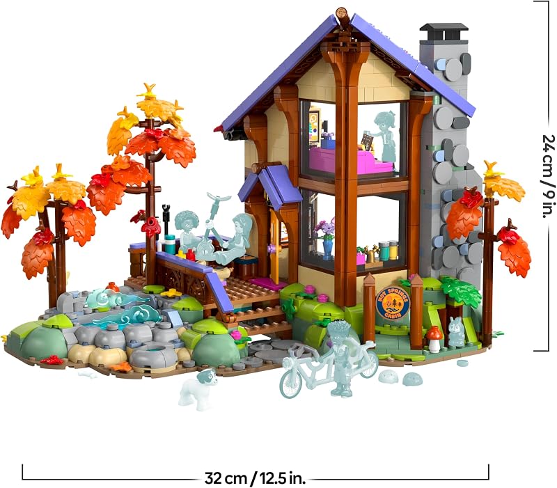 Friends Gemütliche Hütte im Herbstwald - Miniatur Spielhaus mit 4 Minifiguren, 2 Haustierfiguren & Zubehör - Kinderzimmer Deko - Geschenkidee für Mädchen ab 9 Jahren - 42705