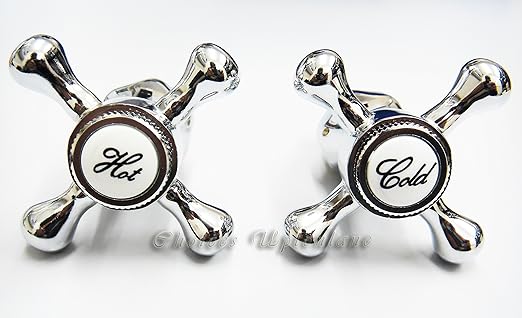 Grifos de repuesto para agua caliente y fría, estilo victoriano, en