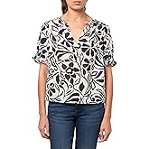 Velvet by Graham & Spencer Womens Leslie Printed Cotton Viscose Blouse