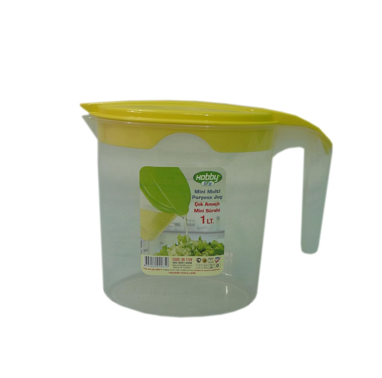 Quality Yellow Plastic 1 Litre Multi Purpose Jug with Lid Amazon.co.uk