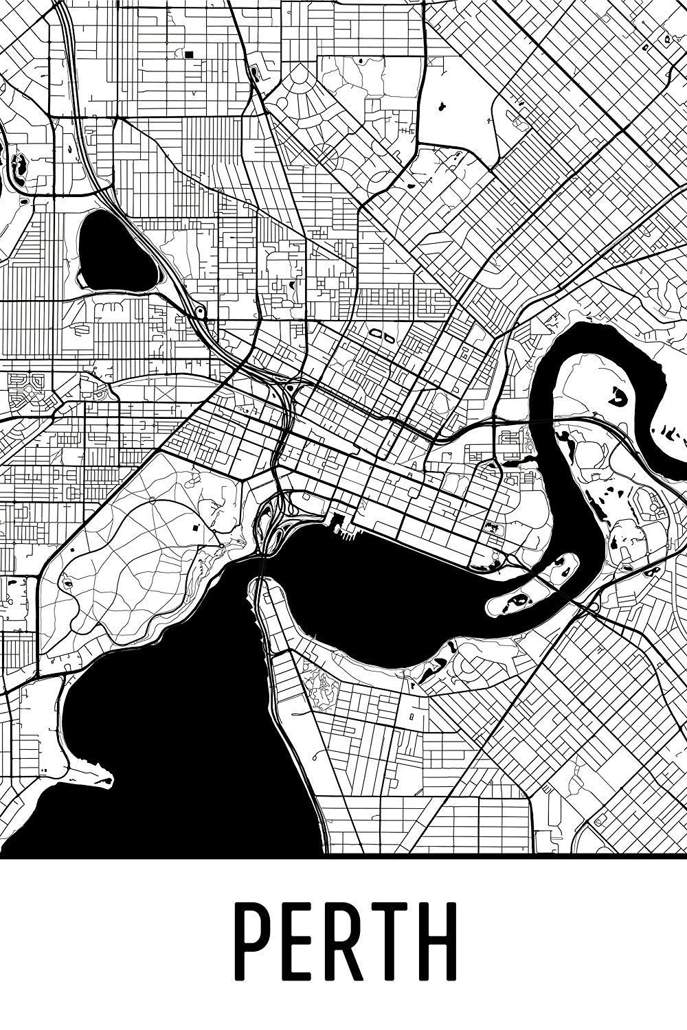 Perth Print, Perth Art, Perth Map, Perth Australia, Perth Poster, Perth Wall Art, Perth Gift, Perth 