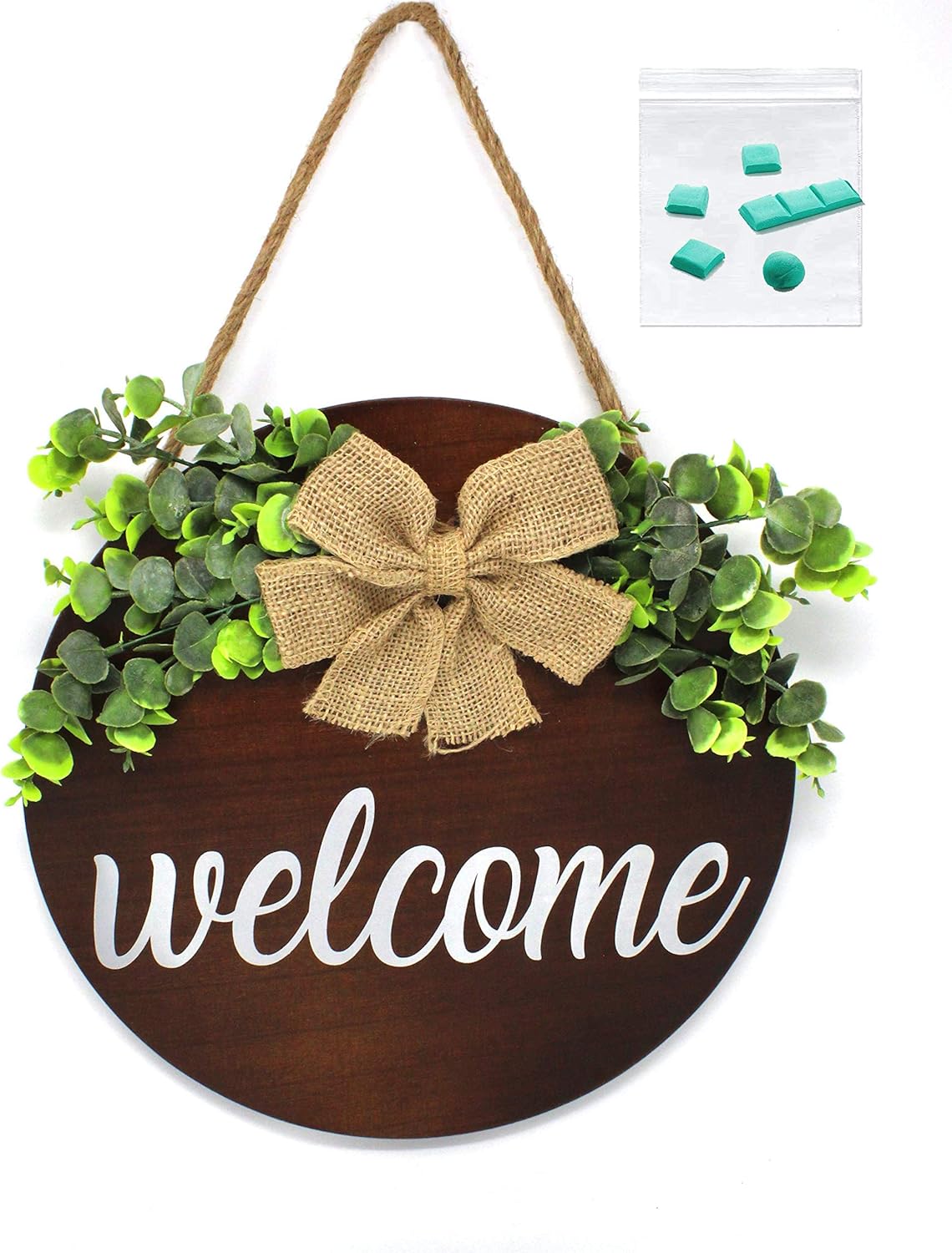 outdoor front door wreaths on Amazon Com Welcome Wreaths Front Door Front Door Decor Welcome Sign For Farmhouse Porch Decor Farmhouse Fall Decor Rustic Wooden Door Hangers Outdoor Hanging Vertical Sign Brown Everything Else