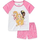 Disney Princess Frozen Minnie Mouse Girls Short Sleeve T-Shirt and French Terry Shorts Set for Toddlers to Big Kids