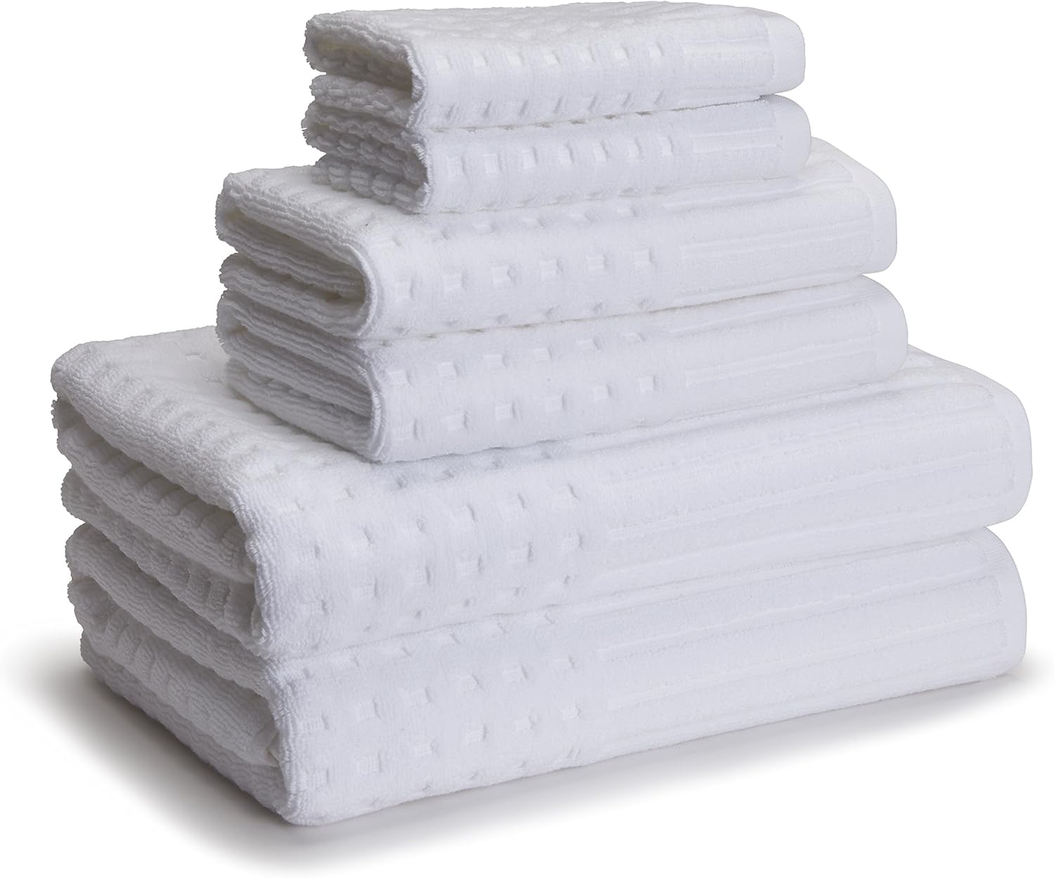 Kassatex QSS256W Spa Towel Set of 6, White, Home & Kitchen