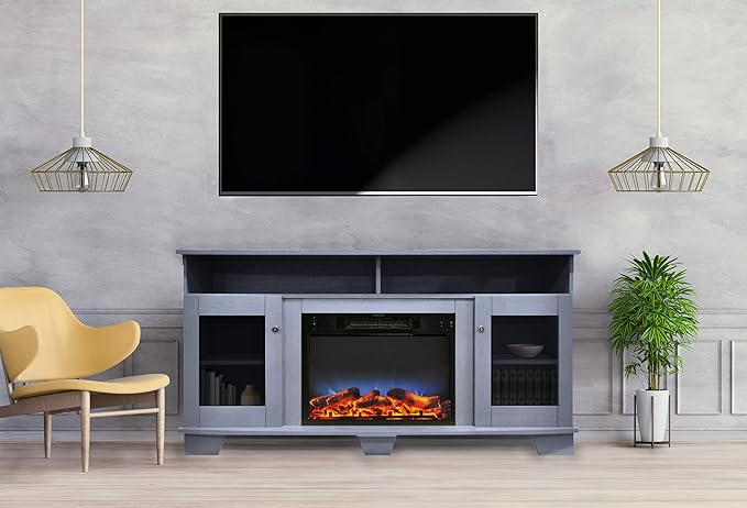 Amazon.com: CAMBRIDGE Savona 59 in. Electric Fireplace in Slate Blue