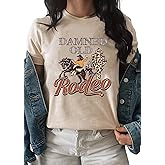 Retro Steer Skull Western T-Shirts for Women Cowboy Vintage Graphic Tees Country Concert Shirt Western Retro Shirt