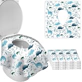 DEEKI 20 Pcs Toilet Seat Covers Disposable for Kids&Adults, Extra Large No-Slip Waterproof for Kids Toddler Potty Training, P