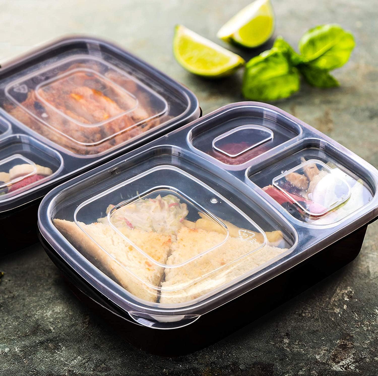 120 Piece Meal Prep Containers 3 Compartment with Lid Utopia Kitchen eBay