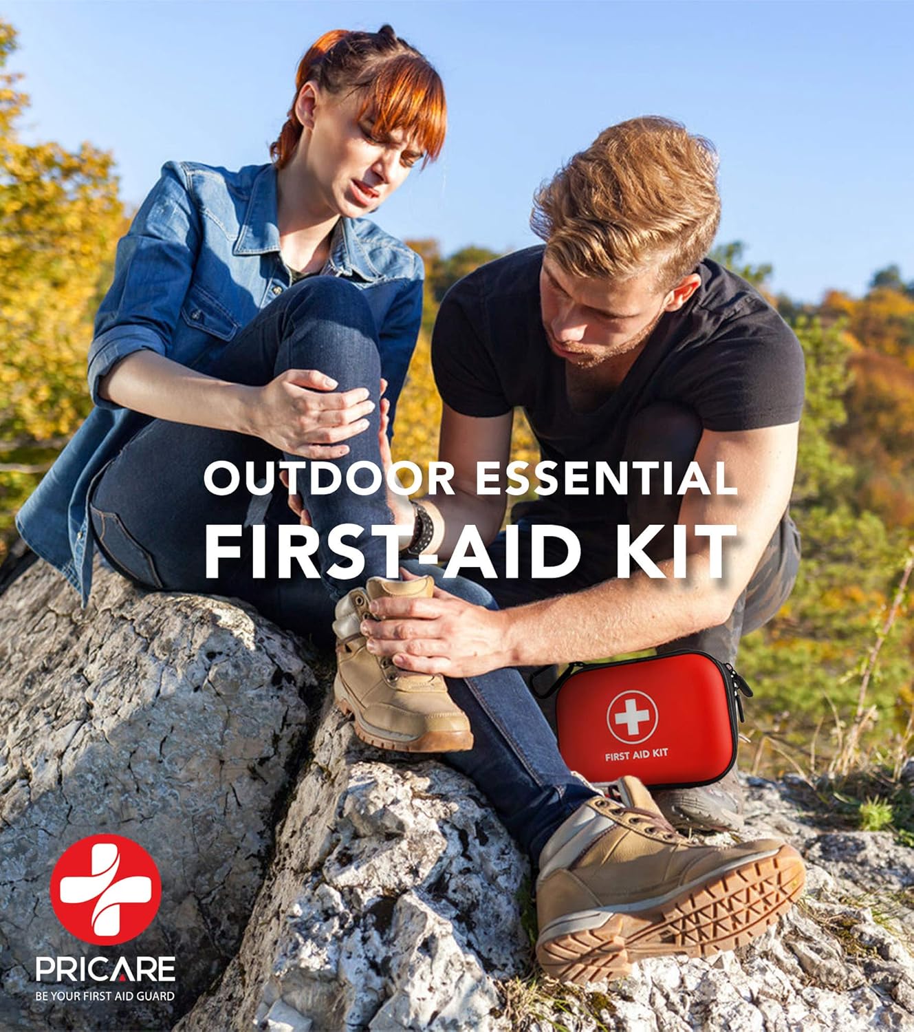 Mini First Aid Kit, 100 Pieces Small Water-Resistant Hard Shell Case - Perfect for Travel, Outdoor, Home, Office, Camping, Hiking, Car (Red): Health & Personal Care