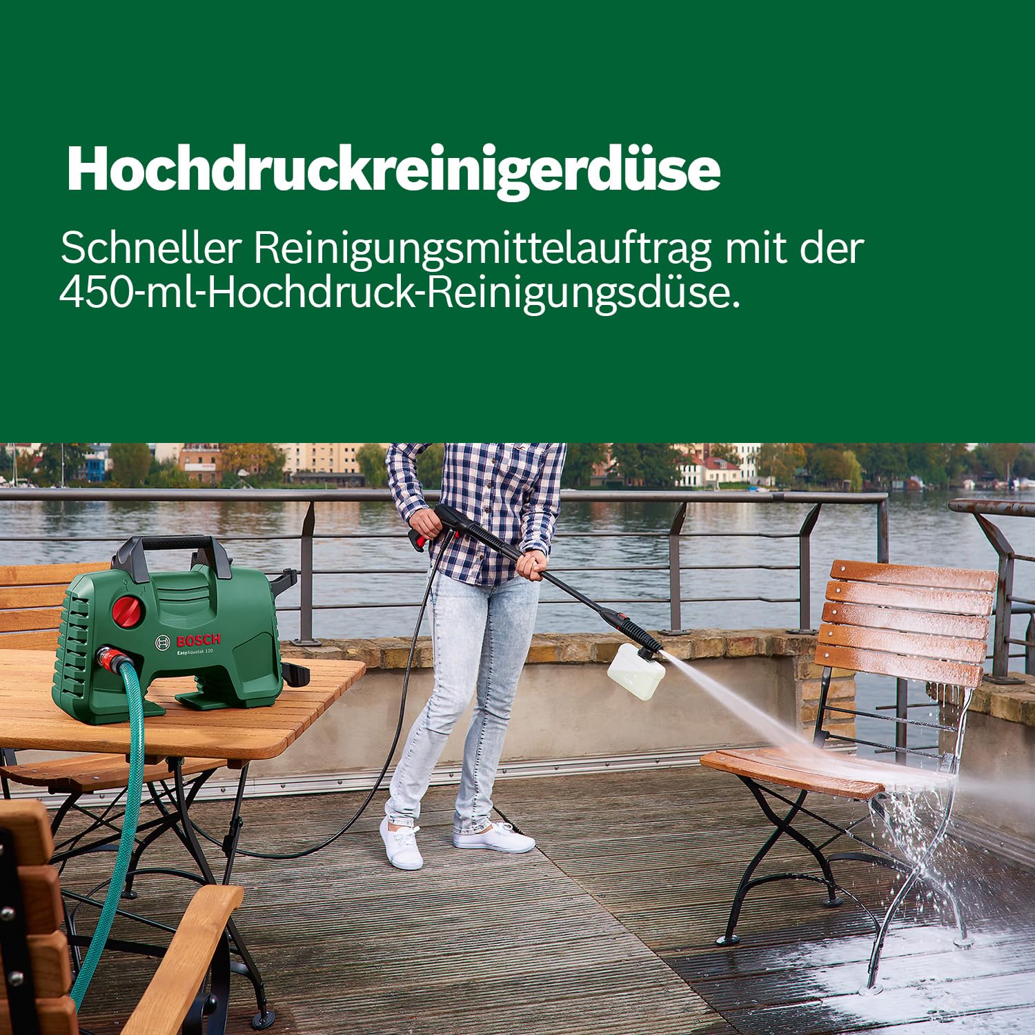 Bosch Home and Garden Hochdruckreiniger EasyAquatak 120 Premium Kit (1500 W, Haus-und Auto-Kit enthalten, max. Fördermenge: 350 l/h, im Karton) - Amazon Edition 5