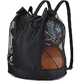 Brynnl Extra Ball Bag,Large Mesh Equipment Bag Black, Soccer Ball Bag with Adjustable Shoulder Strap,600D Oxford Cloth mesh sports bag for Holding Soccer/Football/Volleyball(Holds 5 Soccer Balls)