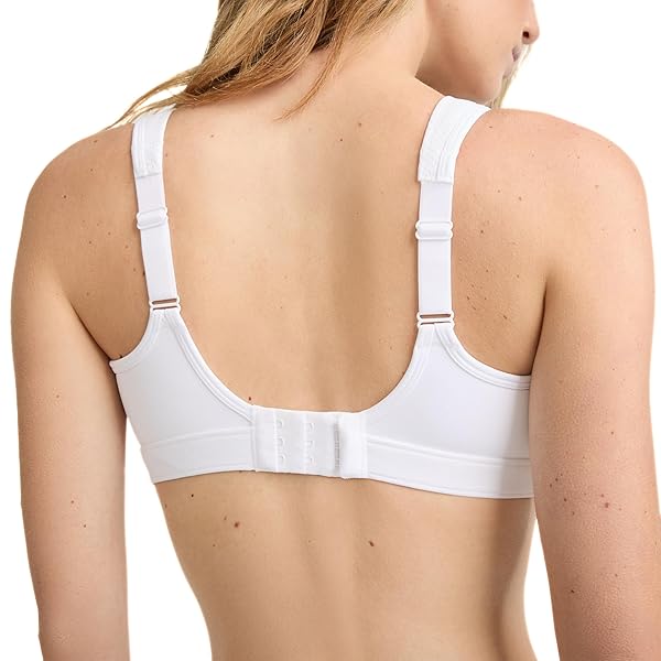 CHAMPION WOMEN’S SPORTS BRA, HIGH-IMPACT, MAXIMUM SUPPORT, BREATHABLE, MOISTURE-WICKING FABRIC, WHITE, 38D