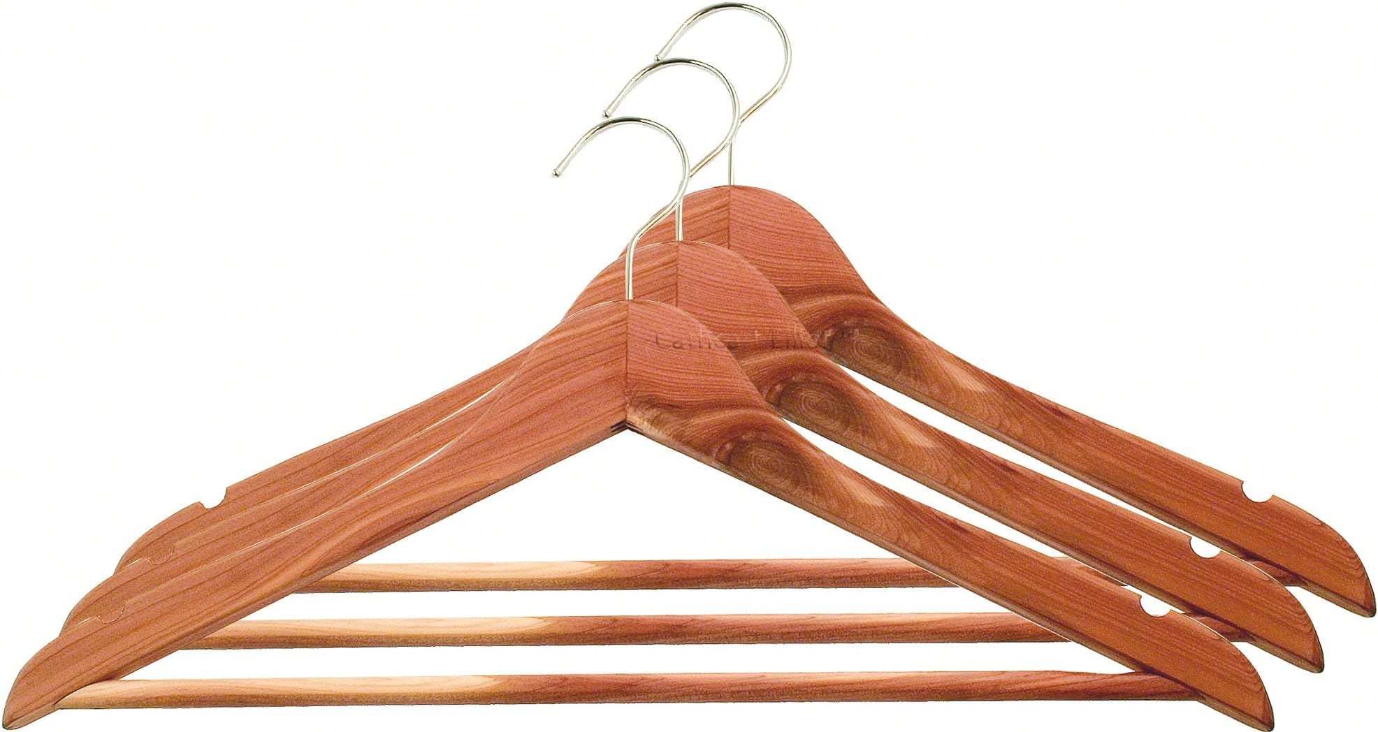 Cathcart Elliot [10 pack] Personalised 100% Cedar Wood Coat Hanger