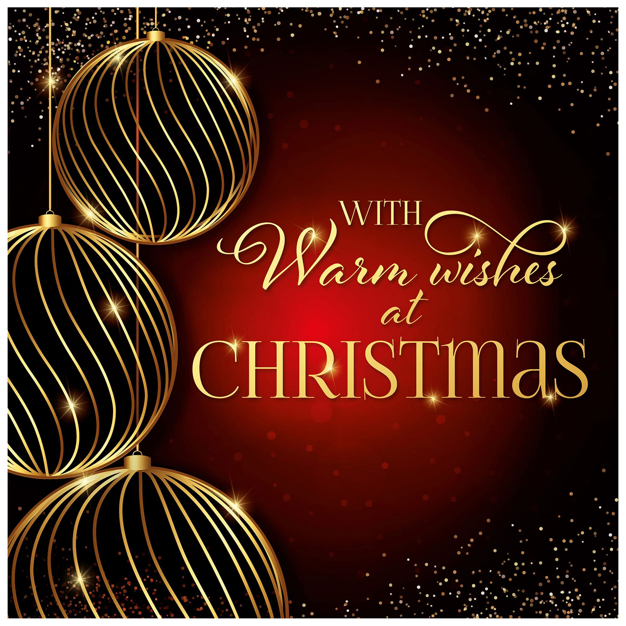 Christmas cards pack - Warm wishes, 10 luxury Christmas cards with 10 white envelopes - Designed, printed and hand-packed in the UK, by Just Cards Direct