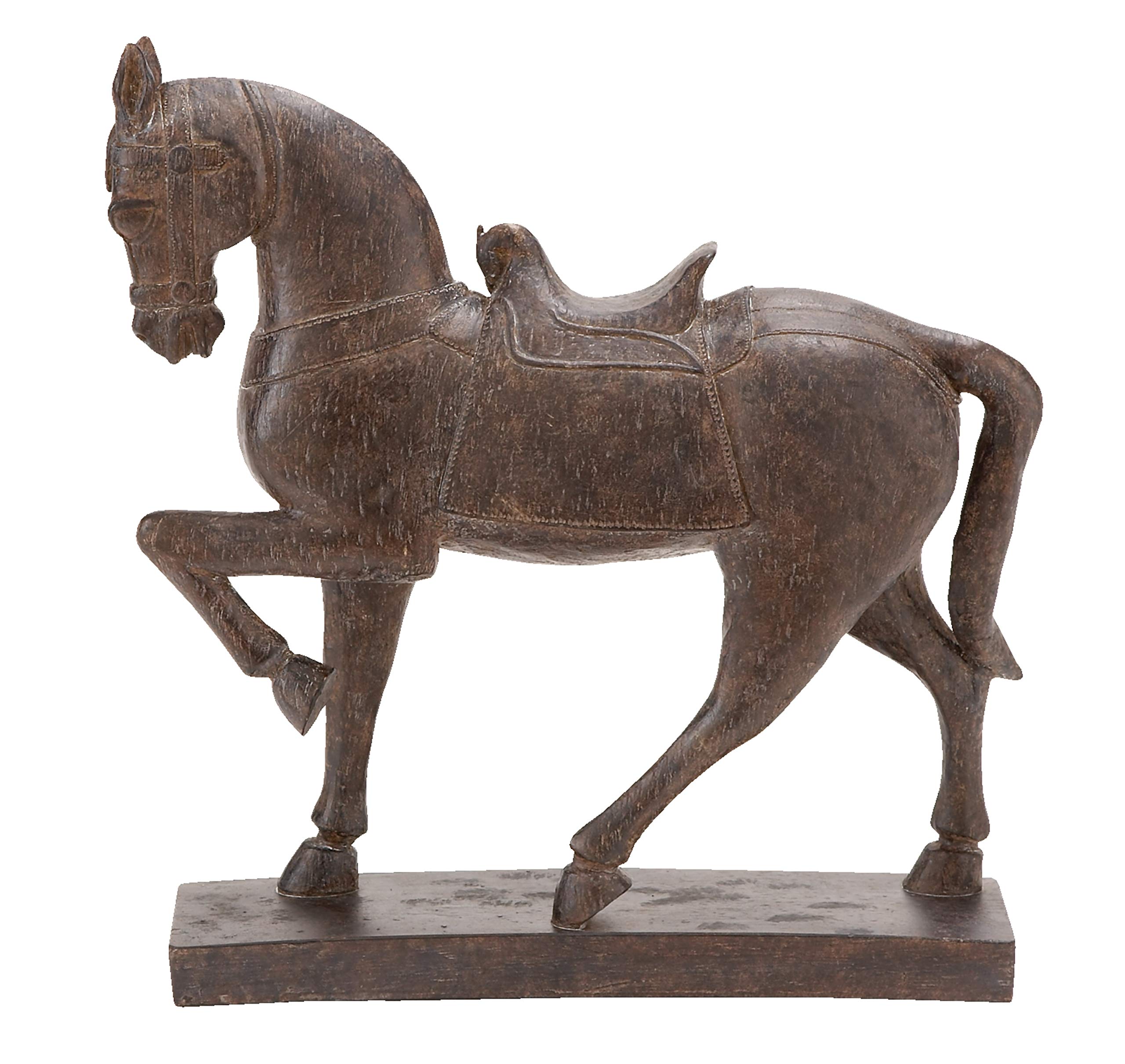 Deco 79 Polystone Horse Decor, 15 by 14-Inch