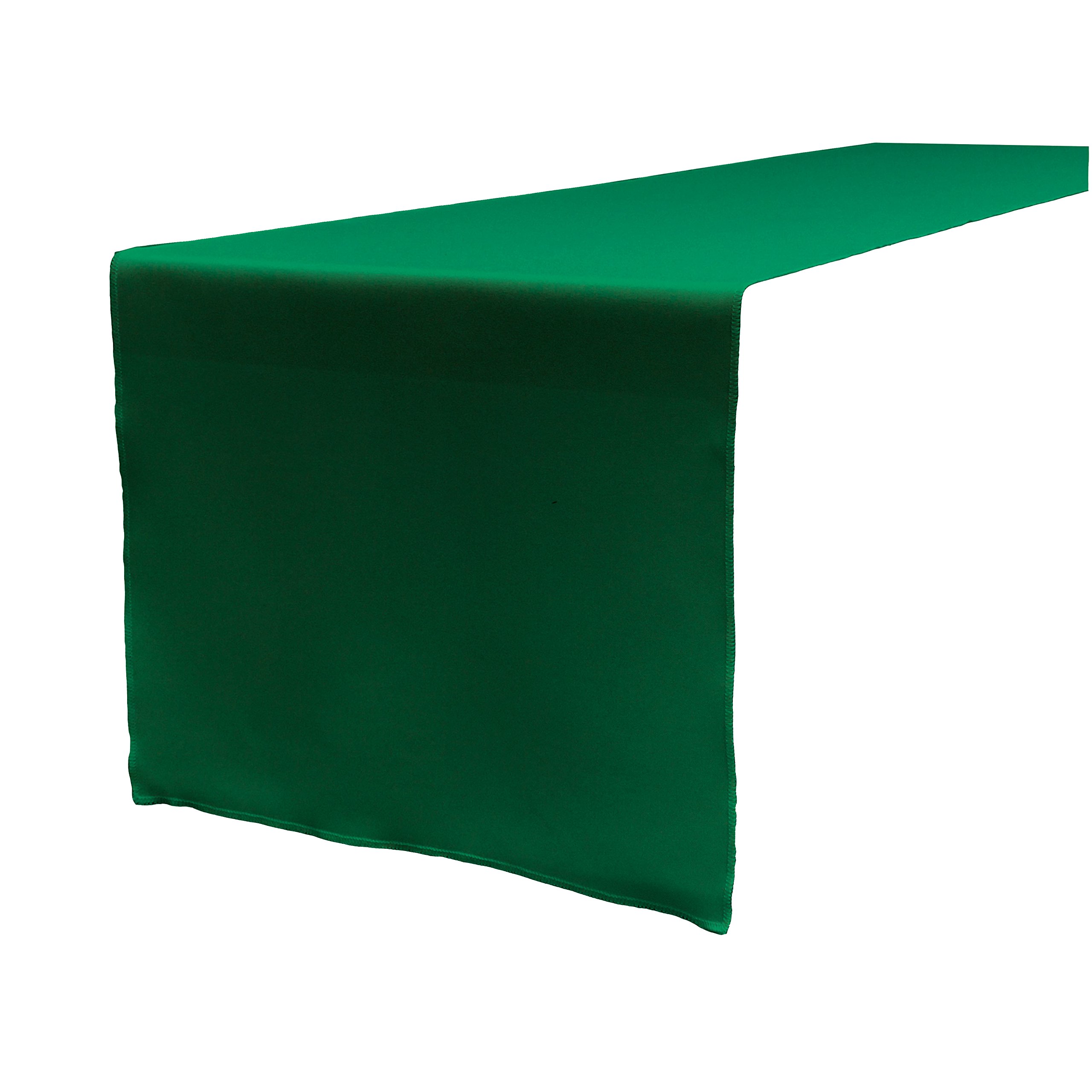 LA Linen Polyester Poplin Table Runner, 14 by 108-Inch, Green Emerald