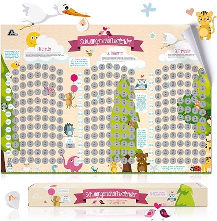 Amazy Schwangerschaftskalender Zum Freirubbeln Inkl Geschenkbox