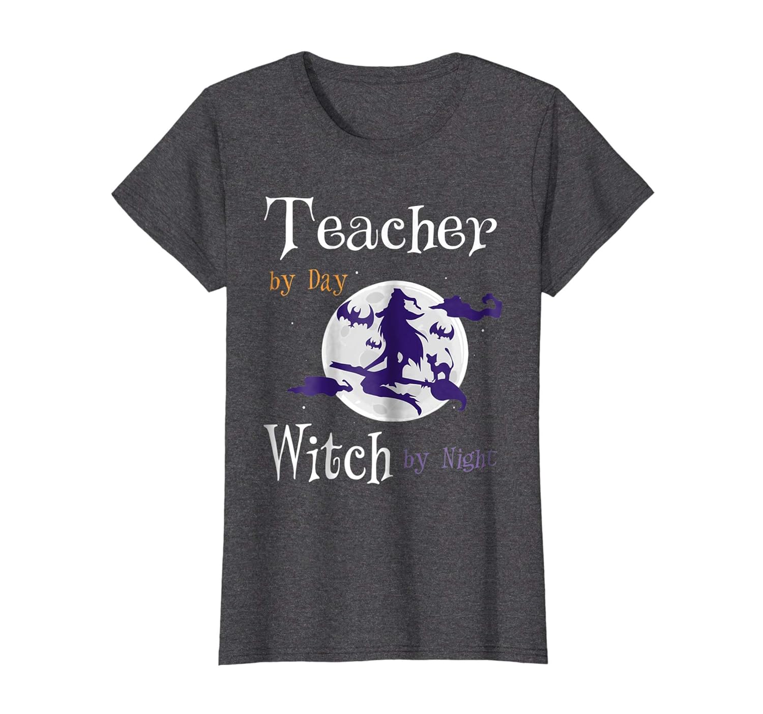 Womens Halloween T-Shirt for Teachers (Funny Witch Apparel Top)-ANZ