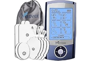 MEDVICE Rechargeable Tens Unit Muscle Stimulator, 2nd Gen 16 Modes & 8 Upgraded Pads for Natural Pain Relief & Management, FDA Cleared Electric Pulse Impulse Mini Massager Machine