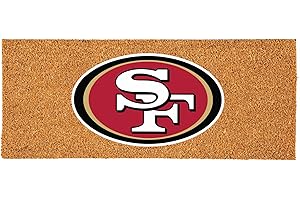 Team Sports America NFL San Francisco 49ers Coir Doormat, Official Full Color Team Logo, Extra Large Front Door Mat, Outdoor Indoor Entrance Rug, Non-Slip Welcome Mat for Double Doors Porch Patio