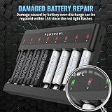 POWEROWL AA Rechargeable Batteries with Charger 8 Slots USB NiMH Kit view 4