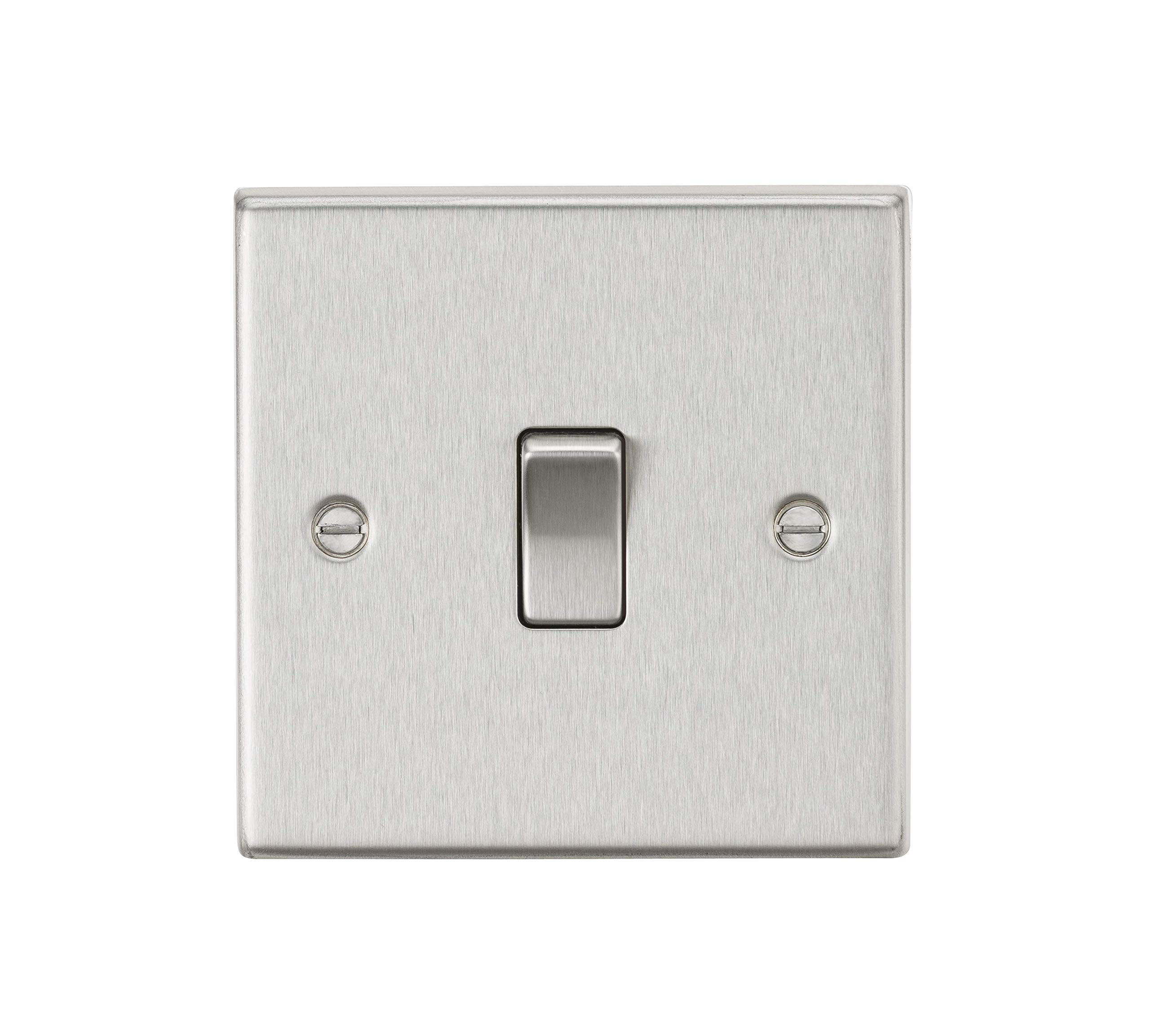 Knightsbridge 10AX 1G Intermediate Switch - Square Edge Brushed Chrome CS12BC