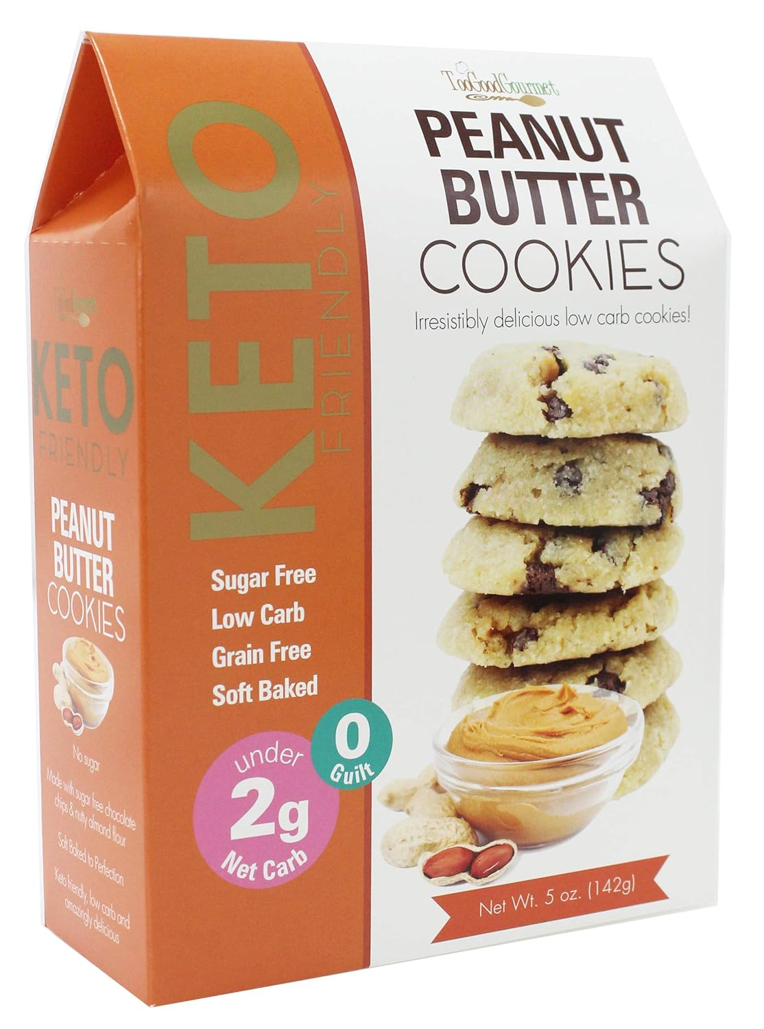 Too Good Gourmet Keto Cookies, Soft-Baked Healthy Snacks, Sugar and Grain-Free Low Carb Keto Snacks, Delicious Healthy Sweets with Less Than 2g Net Carbs (Variety Pack of 3, 5oz Boxes, Peanut Butter)