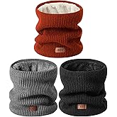 MSDC Winter Neck Gaiters for Men 3 Pack,Neck Warmer Men Women with Thermal Thick Warm Fleece Lined Cold Weather