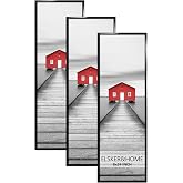 ELSKER&amp;HOME 8x24 Poster Frame 3 Pack, Black Picture Frame | 8x24 Frame for Horizontal or Vertical Wall Mounting, Sturdy and Scratch-proof